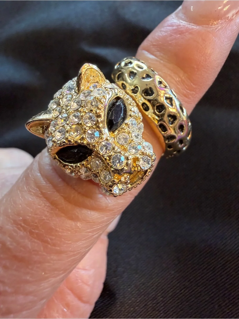 Park Lane Crystal Leopard Wrap Statement Ring Size 8 Retired